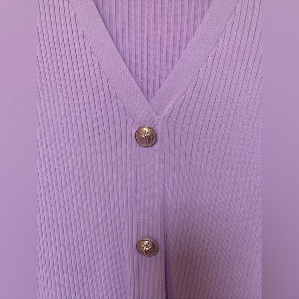 ❤️❤️Endless ROSE Lilac Button-Up Ribbed Dress❤️❤️size S - Picture 5 of 6